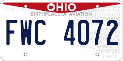OH license plate FWC4072