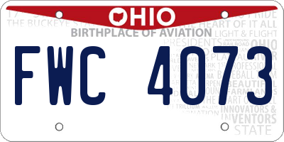 OH license plate FWC4073