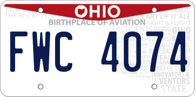 OH license plate FWC4074