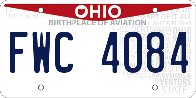OH license plate FWC4084