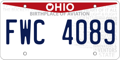 OH license plate FWC4089