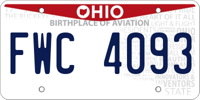 OH license plate FWC4093