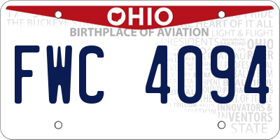 OH license plate FWC4094