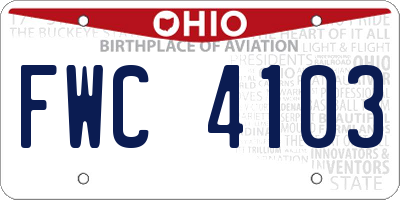 OH license plate FWC4103