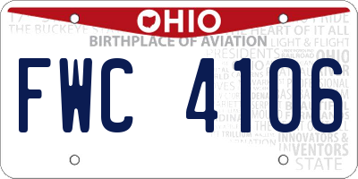 OH license plate FWC4106
