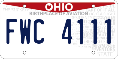 OH license plate FWC4111