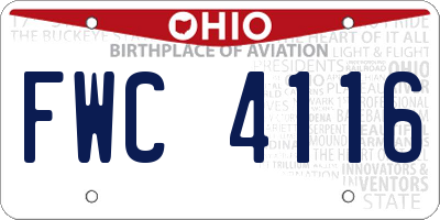OH license plate FWC4116