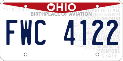 OH license plate FWC4122