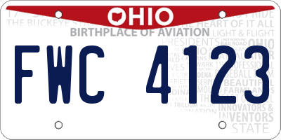 OH license plate FWC4123