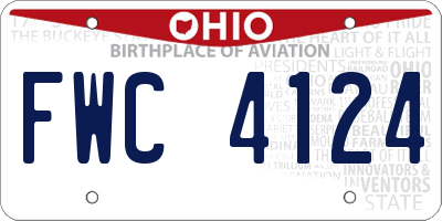 OH license plate FWC4124