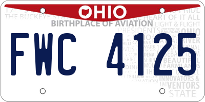 OH license plate FWC4125