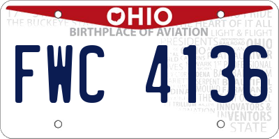 OH license plate FWC4136