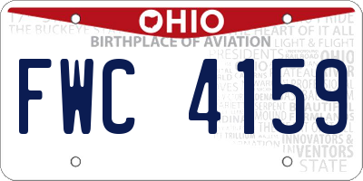 OH license plate FWC4159
