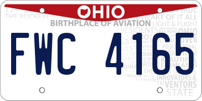 OH license plate FWC4165