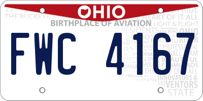 OH license plate FWC4167