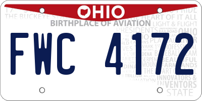 OH license plate FWC4172