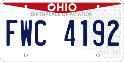 OH license plate FWC4192