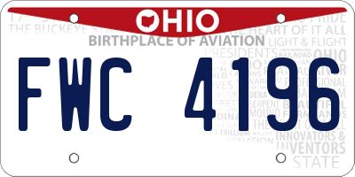OH license plate FWC4196