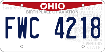 OH license plate FWC4218