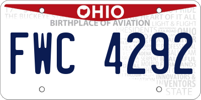 OH license plate FWC4292