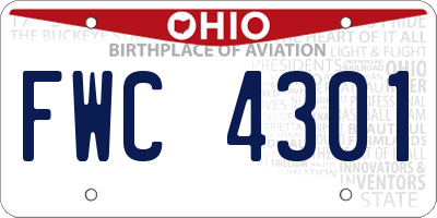 OH license plate FWC4301