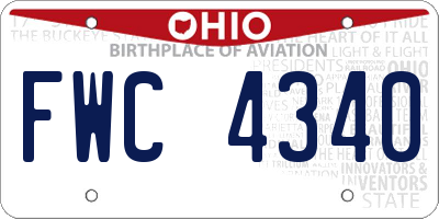 OH license plate FWC4340