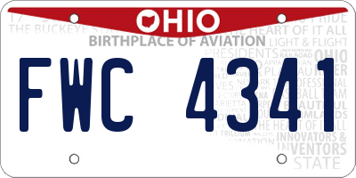 OH license plate FWC4341