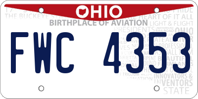 OH license plate FWC4353