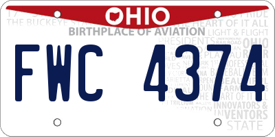 OH license plate FWC4374