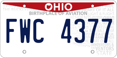 OH license plate FWC4377