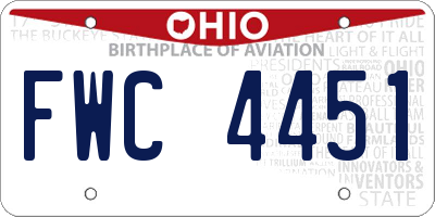 OH license plate FWC4451