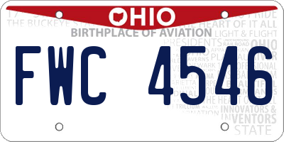 OH license plate FWC4546