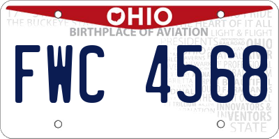 OH license plate FWC4568