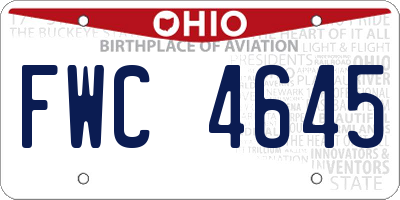 OH license plate FWC4645