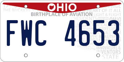 OH license plate FWC4653