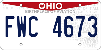 OH license plate FWC4673