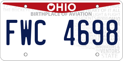 OH license plate FWC4698