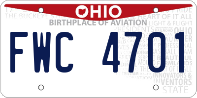 OH license plate FWC4701