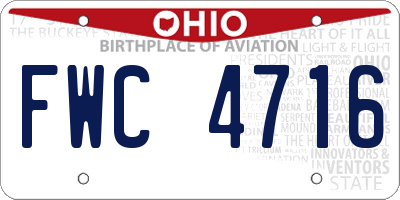 OH license plate FWC4716