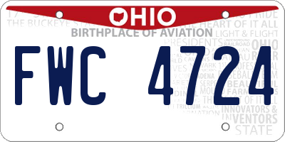 OH license plate FWC4724