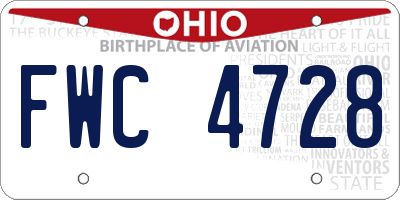 OH license plate FWC4728