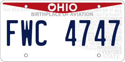 OH license plate FWC4747