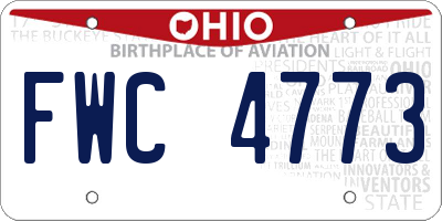 OH license plate FWC4773