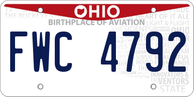 OH license plate FWC4792