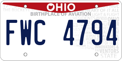 OH license plate FWC4794