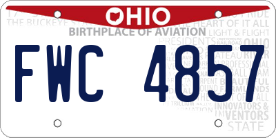 OH license plate FWC4857