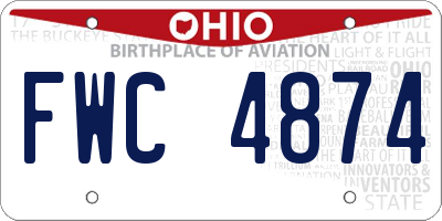OH license plate FWC4874