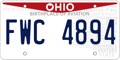 OH license plate FWC4894
