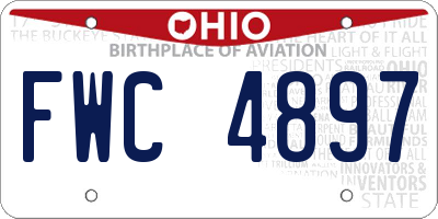 OH license plate FWC4897