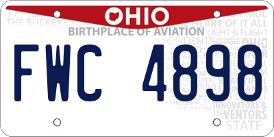 OH license plate FWC4898